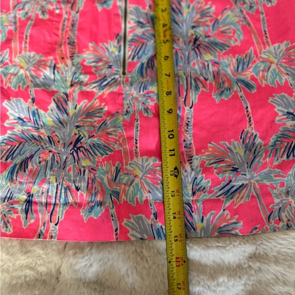 Lilly Pulitzer Pink and Blue Palm Tree Patterned Callahan Skirt Skort Women’s 12 - Picture 6 of 8